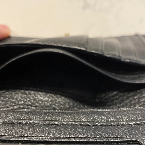 Michael Kors Black Leather Wallet with Gold Plate - Picture 7 of 7